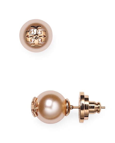 Tory Burch Swarovski Imitation Pearl Stud Earrings.